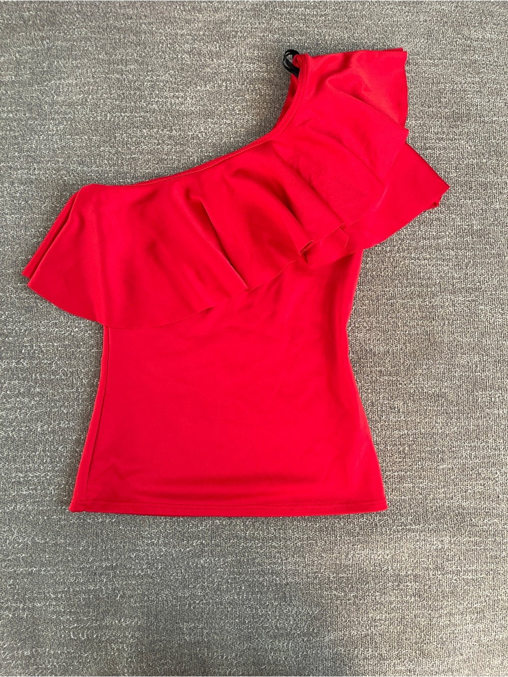 a'gaci One-Shoulder Ruffle Top - Bright Red - Picture 2 of 2